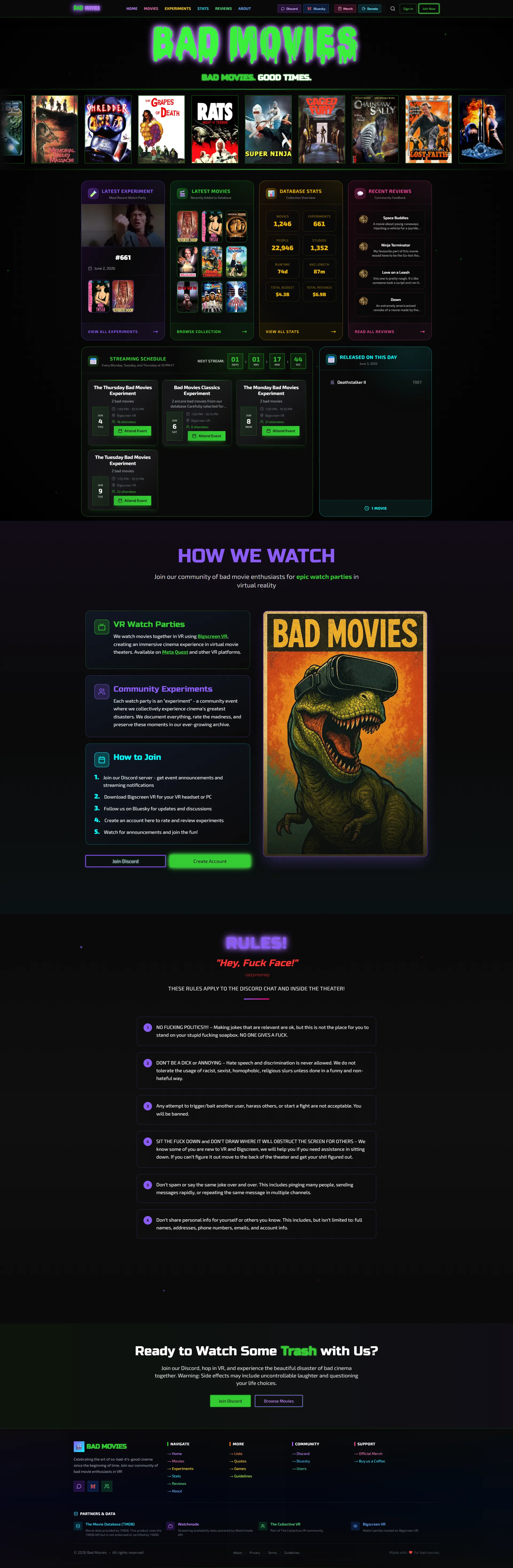 Full-Stack Entertainment Site — BadMovies.co
